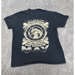 Men's Size Medium Navy Blue Shirt "best Men Are Born In May "